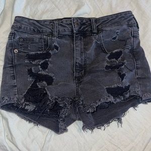 Black mid rise shorts